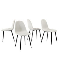ESSZIMMERSTUHL 4er-Set Stoffbezug & Metallbeine - Beige/Schwarz, Holzwerkstoff/Textil (41/85/42cm) - Urban Meuble