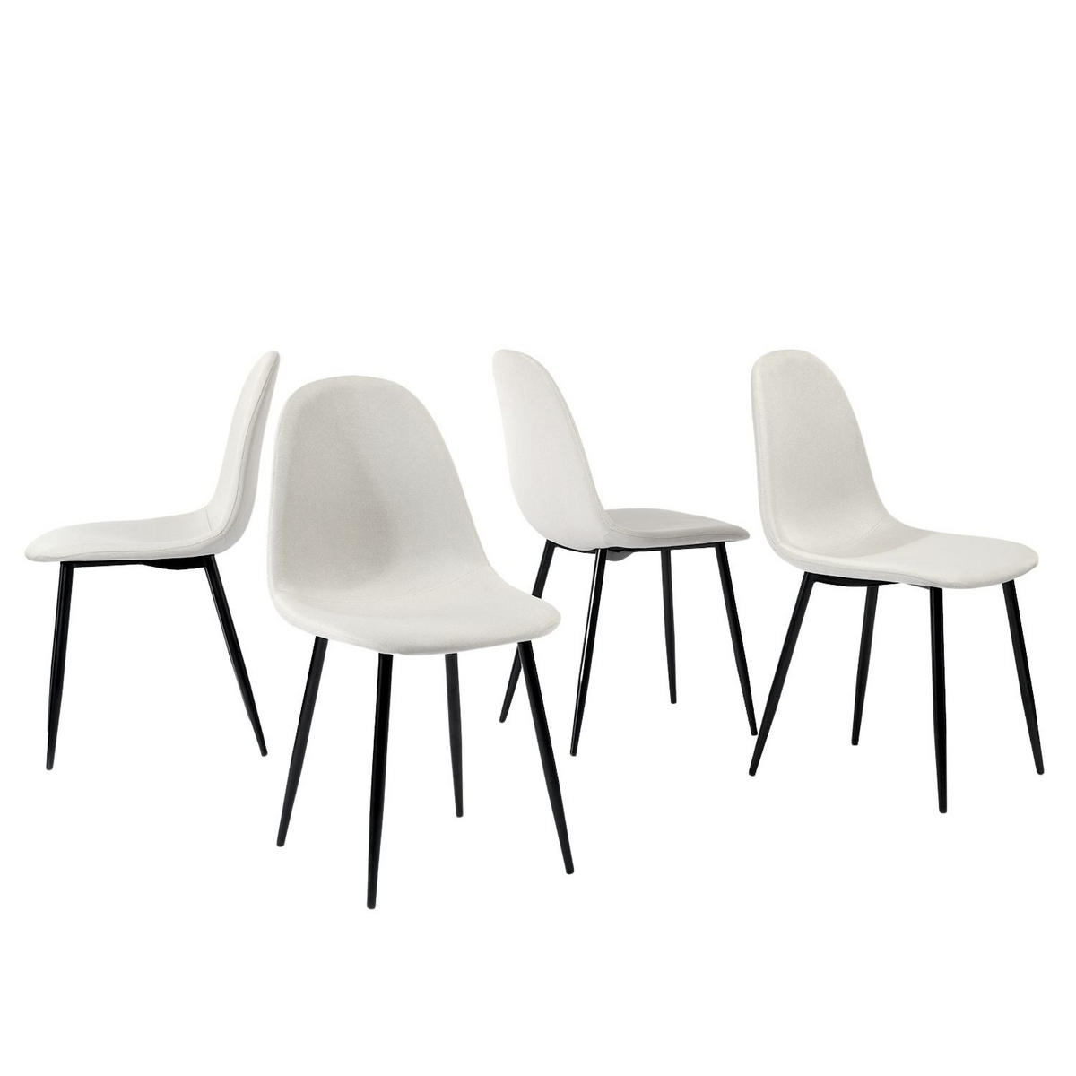 ESSZIMMERSTUHL 4er-Set Stoffbezug & Metallbeine - Beige/Schwarz, Holzwerkstoff/Textil (41/85/42cm) - Urban Meuble