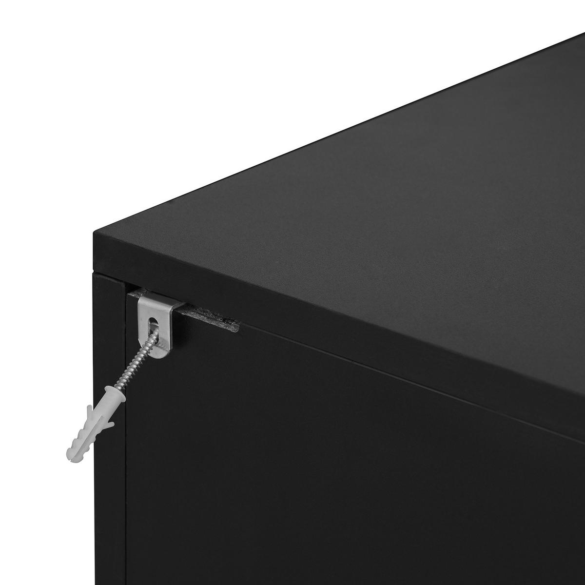 SIDEBOARD 160cm in Schwarz & Eiche-Optik - Walnussfarben, Holzwerkstoff (160/72/40cm) - Urban Meuble