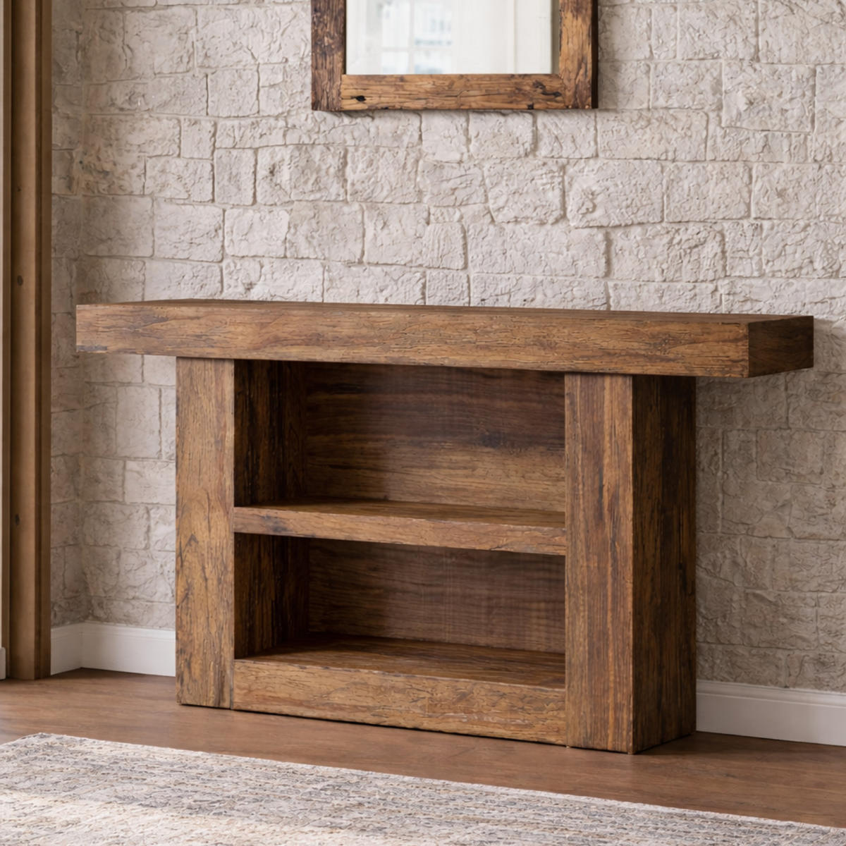 KONSOLENTISCH Holzoptik mit Ablage 160/30/80 cm - Ahornfarben, Holzwerkstoff (30/160/80cm) - Quality Elegance