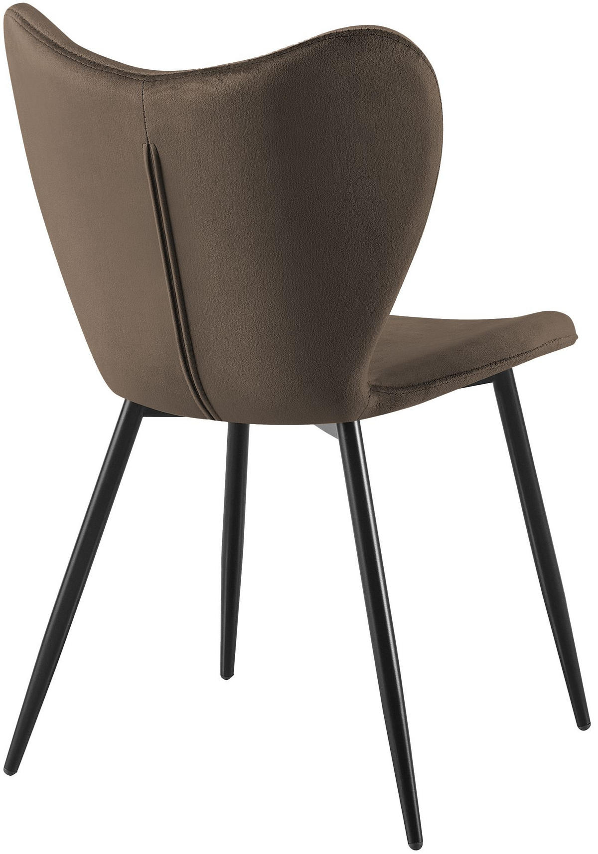 ESSZIMMERSTUHL Samt Braun - Schwarz/Braun, Textil/Metall (50/80/58cm) - CLP