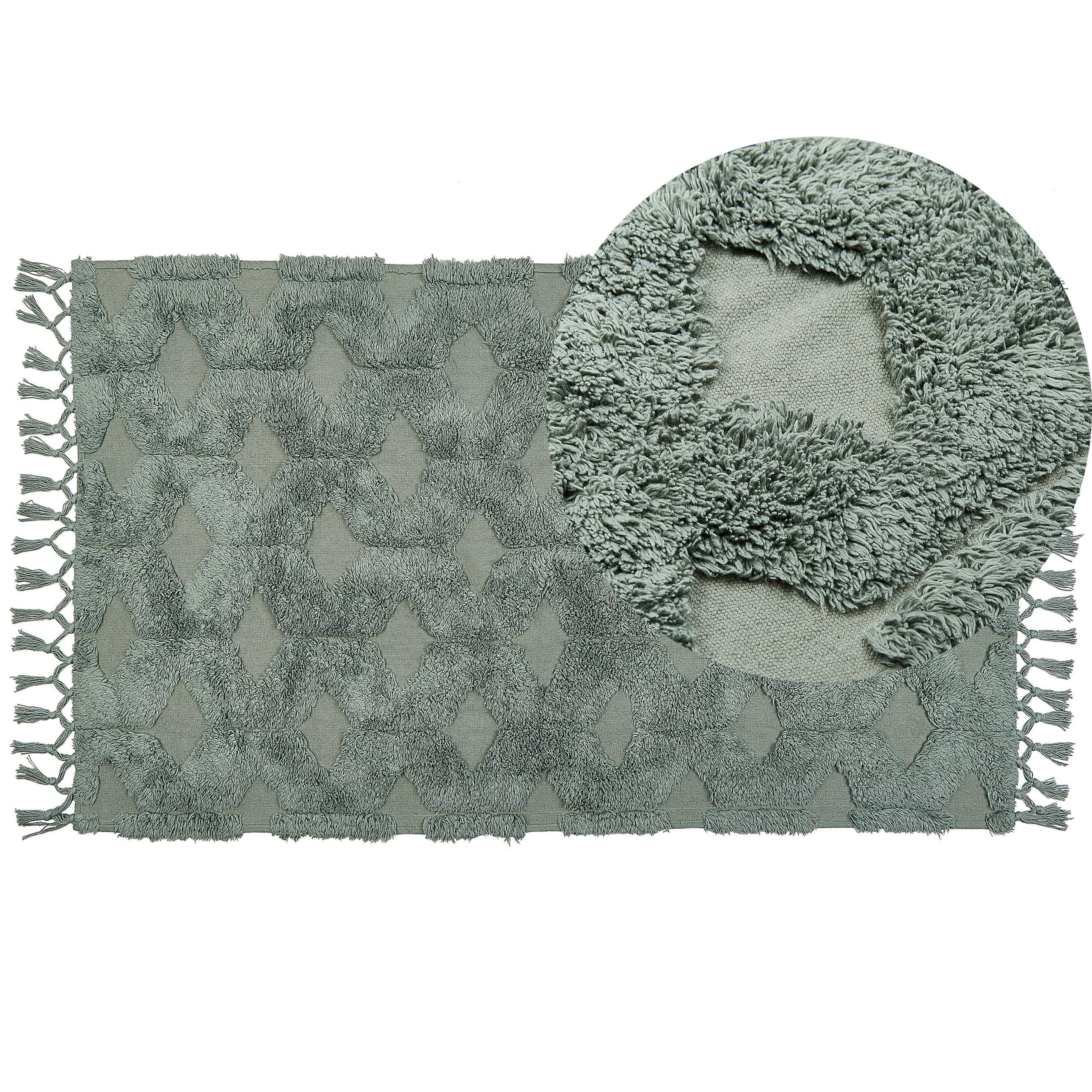 KURZFLOR-TEPPICH Kars 150/80 cm - Grün, Textil (80/150cm) - Beliani