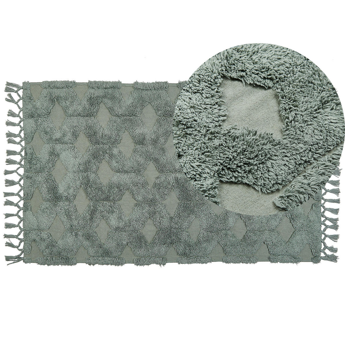 KURZFLOR-TEPPICH Kars 150/80 cm - Grün, Textil (80/150cm) - Beliani