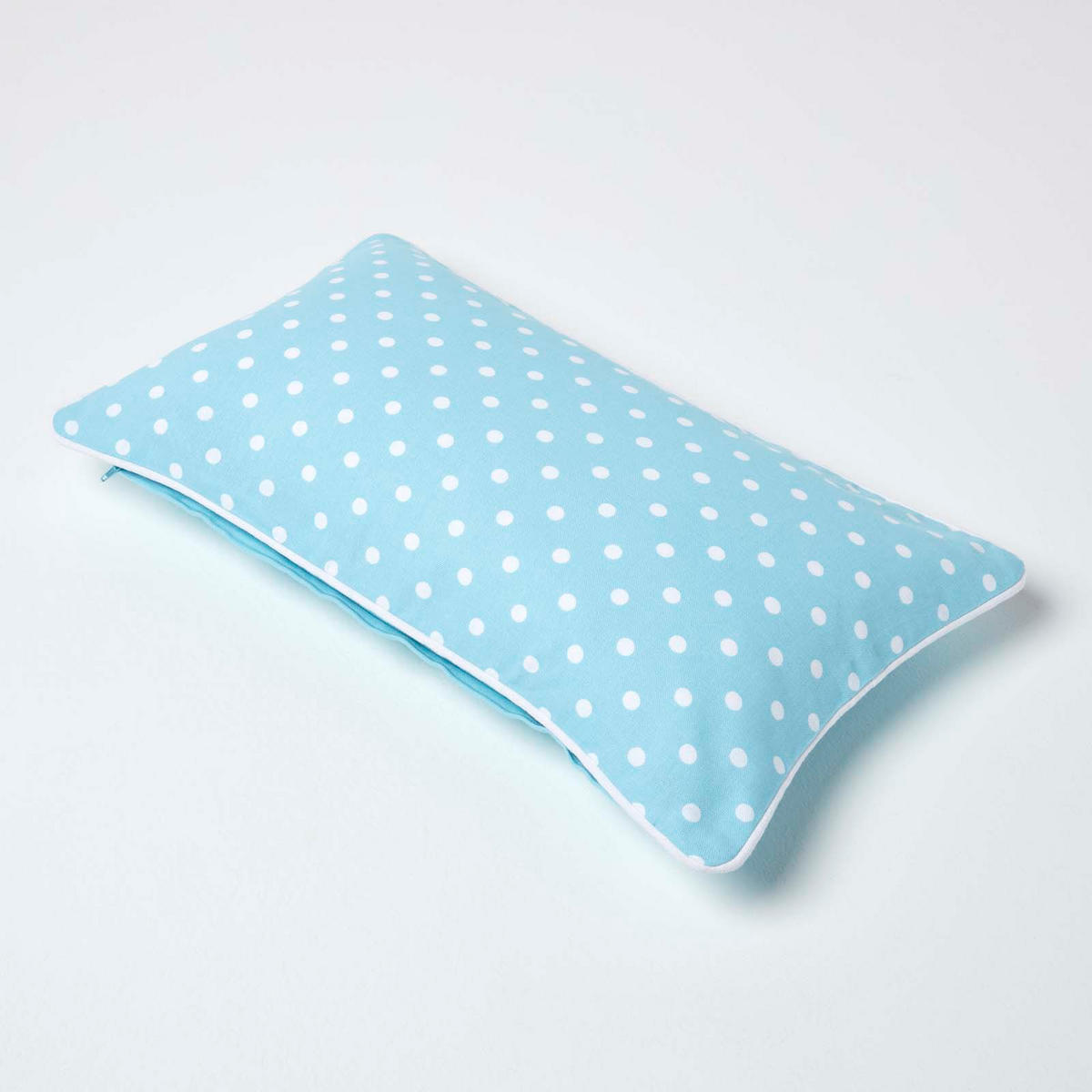 KISSENHÜLLE Polka Dots 30/50 cm, 100% Baumwolle - Blau, Textil (30/50cm) - Homescapes