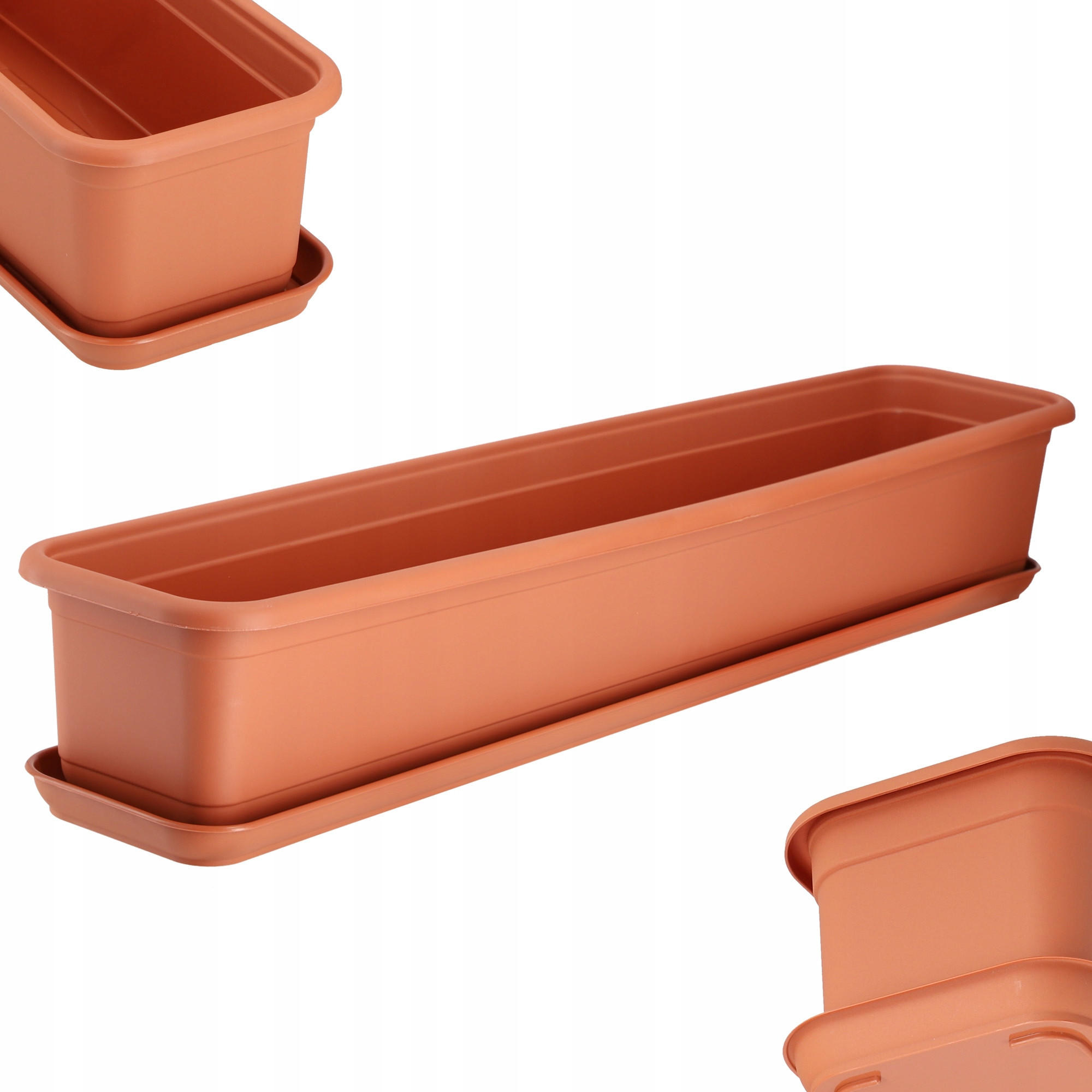 BALKONKASTEN mit Sockel 80 cm, Terrakotta - Terracotta, Kunststoff (18/83cm) - KADAX