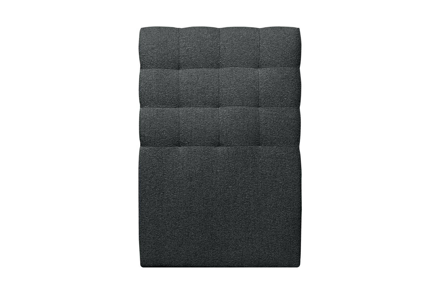 KOPFTEIL gepolstert - Gesteppt – schwarzer Bouclé-Stoff - 90 cm - Beige/Schwarz, Holz (90/120/10cm) - Sommeil de Plomb