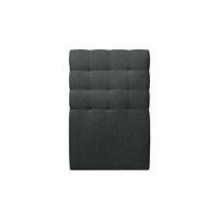 KOPFTEIL gepolstert - Gesteppt – schwarzer Bouclé-Stoff - 90 cm - Beige/Schwarz, Holz (90/120/10cm) - Sommeil de Plomb