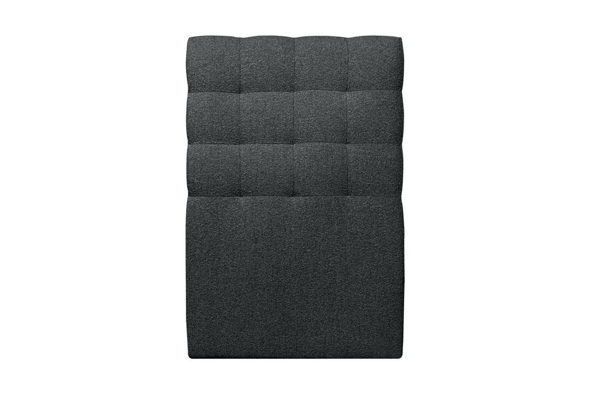 KOPFTEIL gepolstert - Gesteppt – schwarzer Bouclé-Stoff - 90 cm - Beige/Schwarz, Holz (90/120/10cm) - Sommeil de Plomb