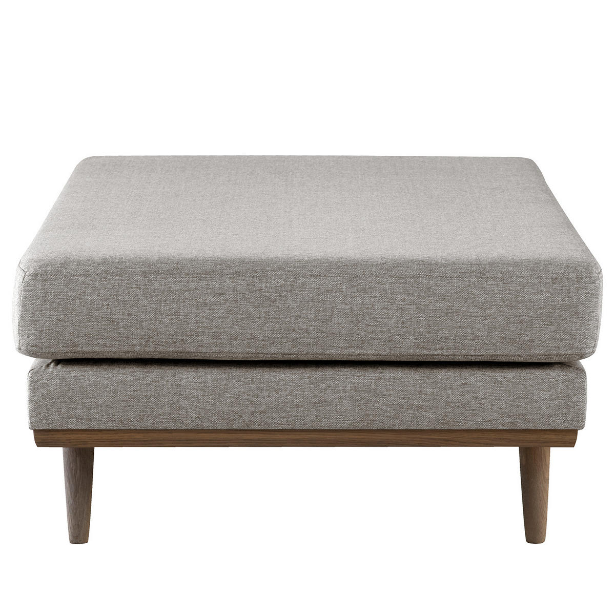 POLSTERHOCKER - Eichefarben/Graubraun, Eichenholz/Textil (85/43/60cm) - home24