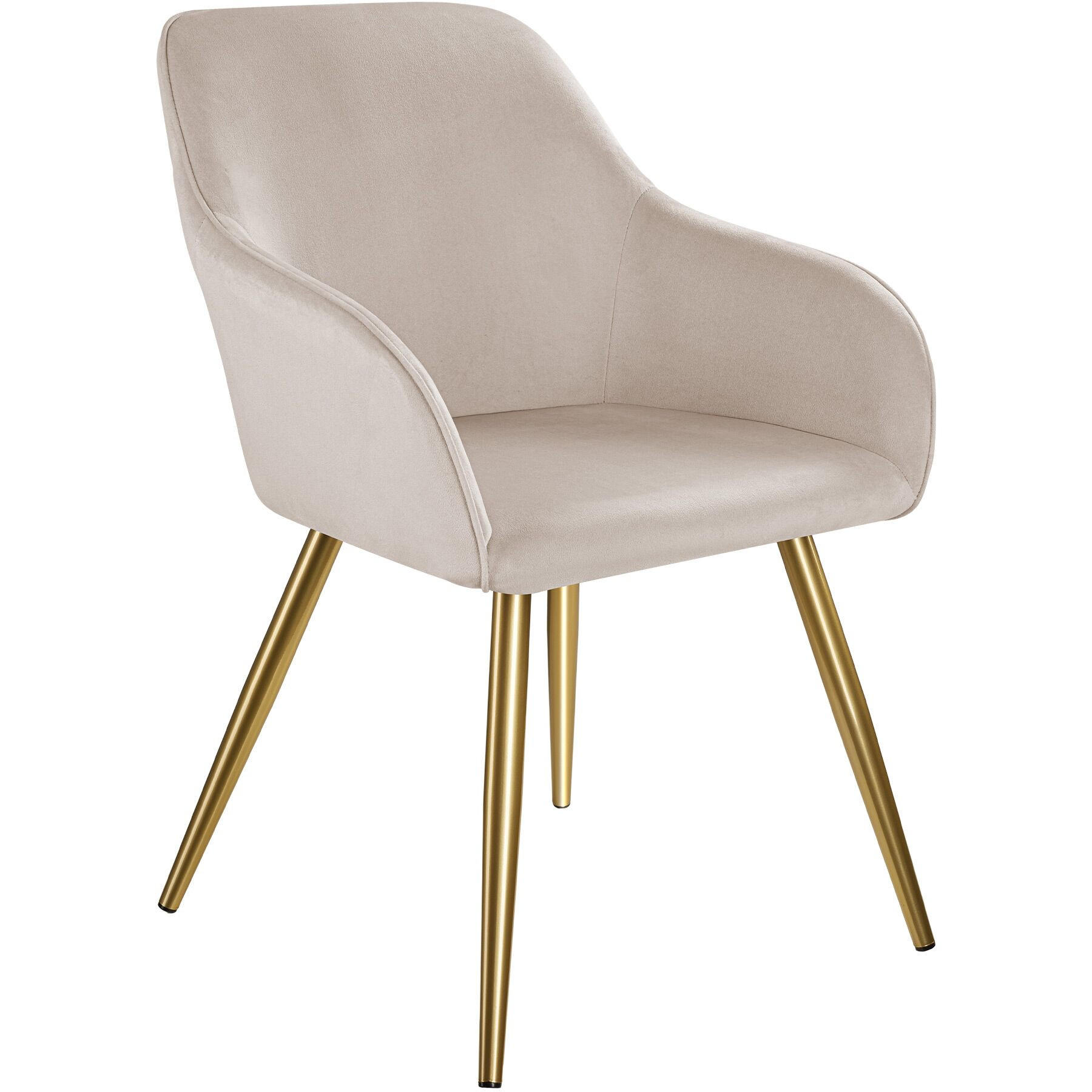 tectake Esszimmerstuhl Taupe, Gold 58x82x62 cm