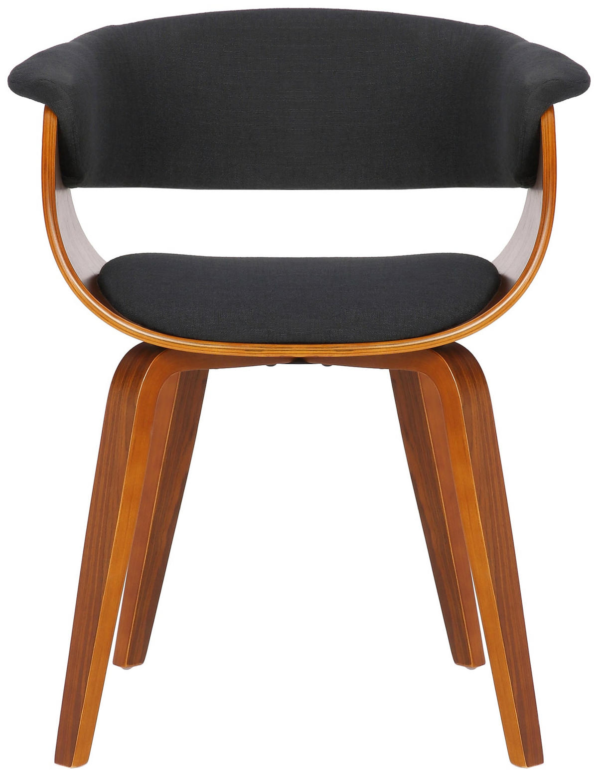 STUHL Stoff Schwarz - Walnussfarben/Schwarz, Holz/Textil (60/75/55cm) - CLP