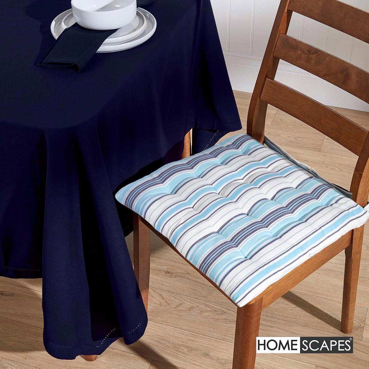 TISCHDECKE dunkelblau rund 178 cm, 100% Baumwolle - Dunkelblau, Textil (178/178cm) - Homescapes