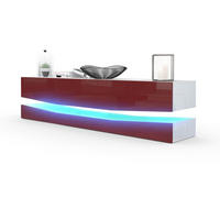 LOWBOARD City Fronten in Bordeaux Hochglanz - Bordeaux, Holzwerkstoff (178/48/39cm) - Vladon