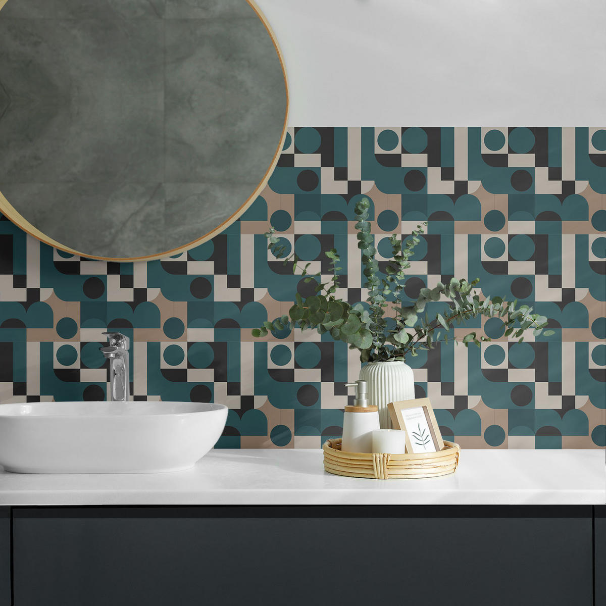 WANDPANEEL 20 Stück 20x20 cm selbstklebend Modula - Pastellgrün, Kunststoff (20/1.6/20cm) - Wallfluent