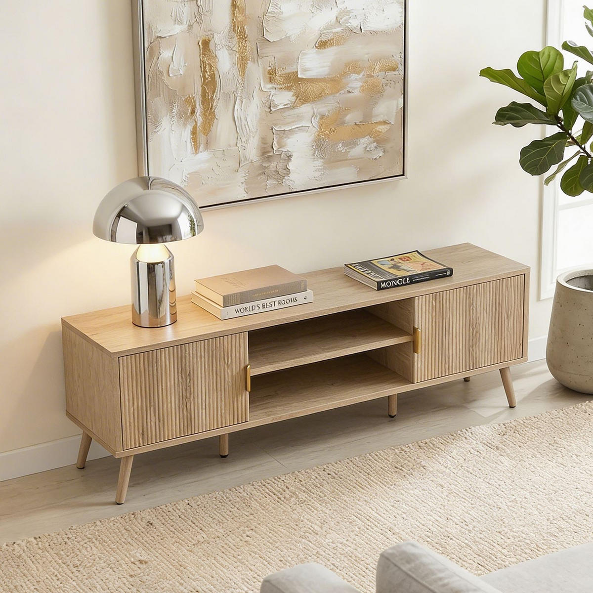 LOWBOARD ALMA Eiche - Eichefarben, Holzwerkstoff (137/45/40cm) - IDIMEX