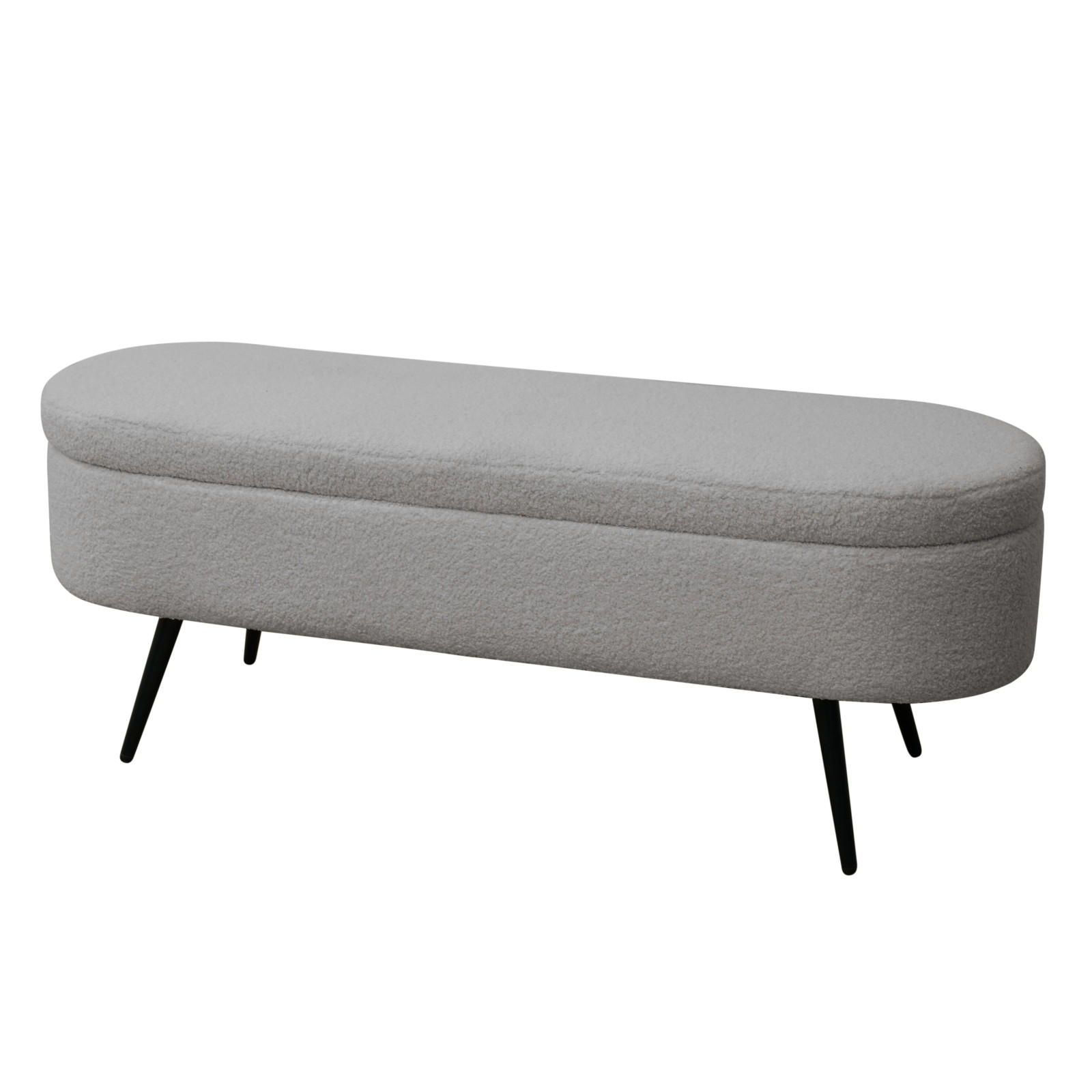 SITZBANK IVY mit Teddystoff - Grau, Textil (118/45/40cm) - SVITA