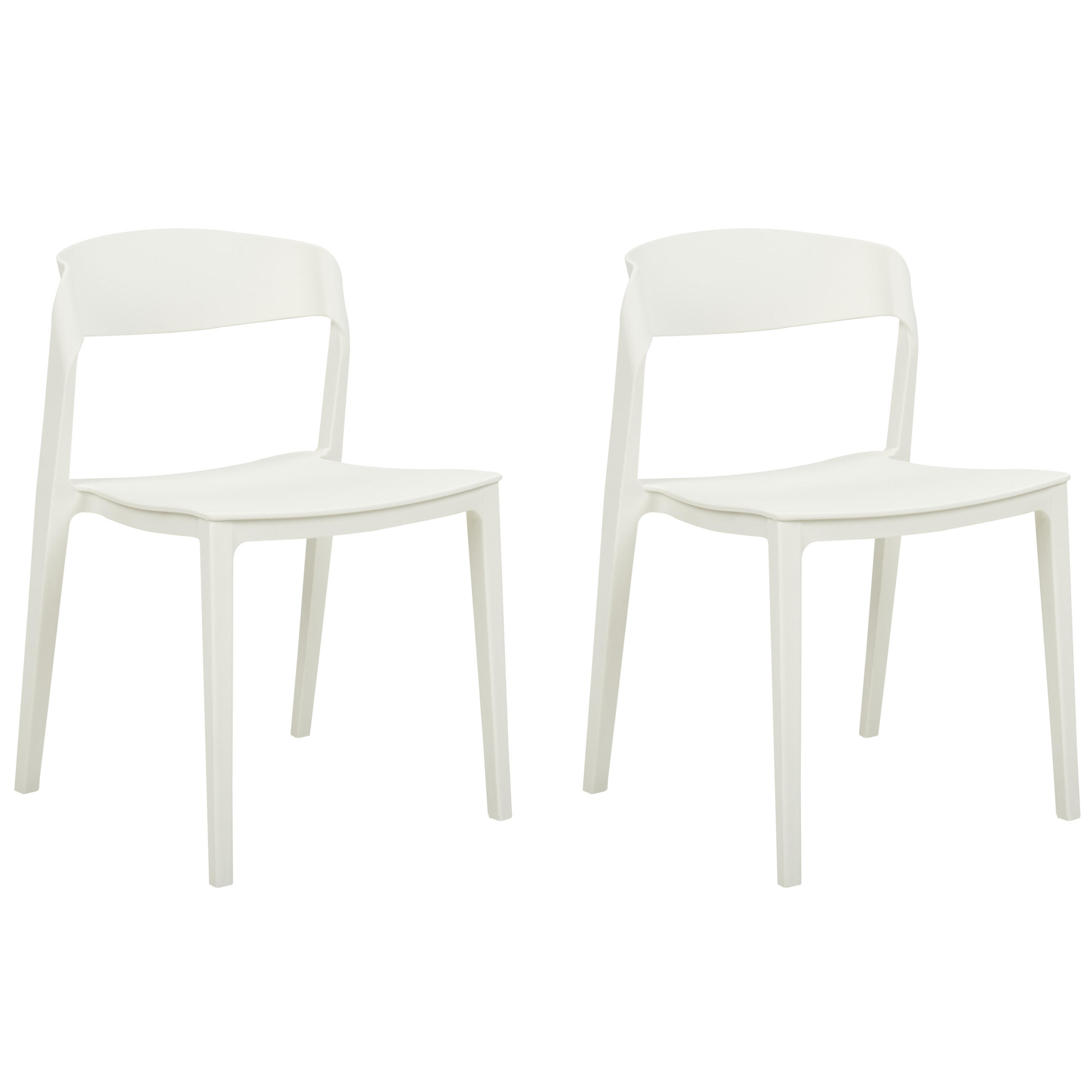 JÍDELNÍ ŽIDLE sada 2 ks Plast Bílá Somers - bílá, plast (48/77/51cm) - Beliani