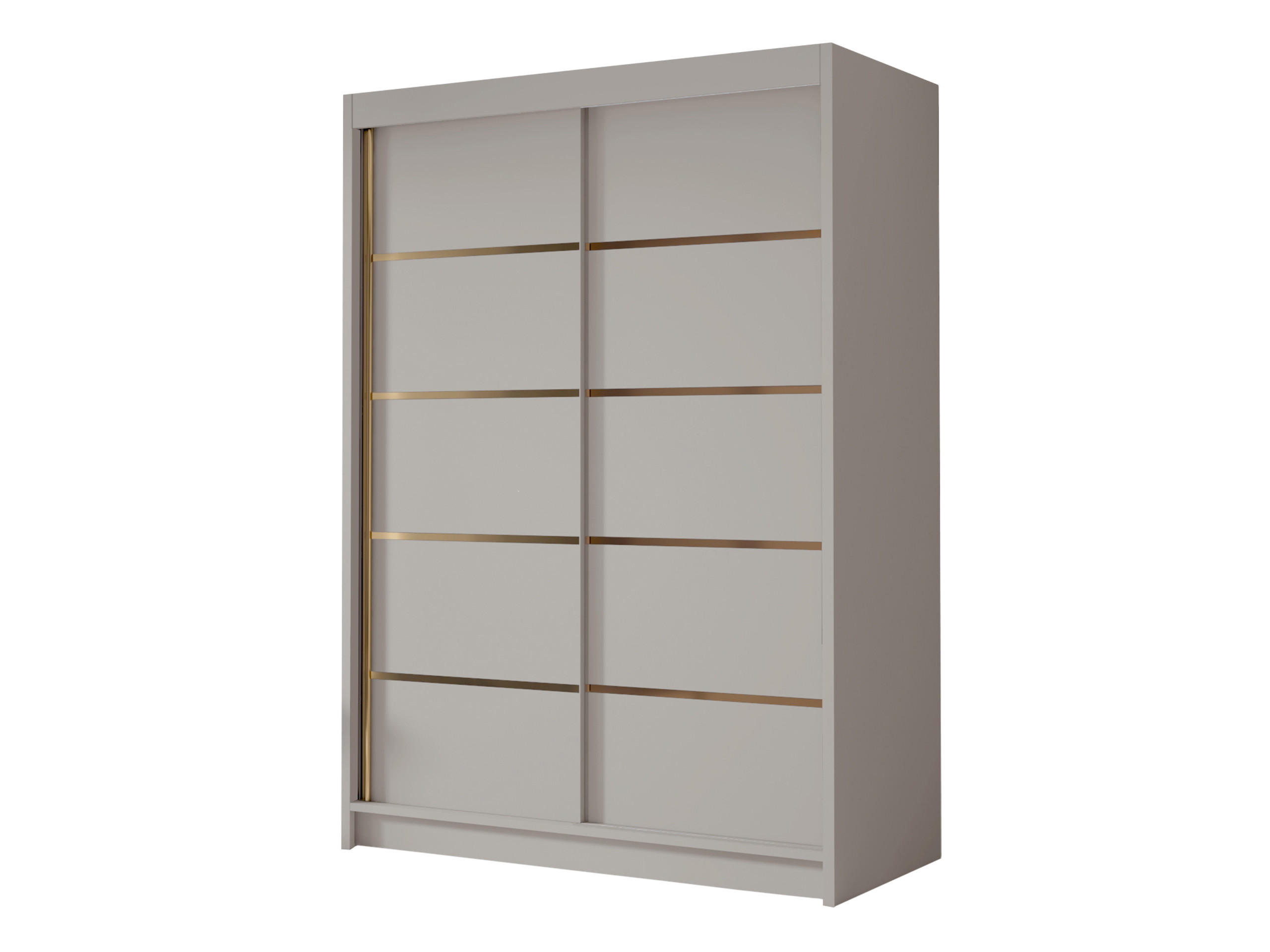 SCHIEBETÜRENSCHRANK Lungo IV - Goldfarben/Naturfarben, Holzwerkstoff/Metall (120/200/58cm) - MIRJAN24
