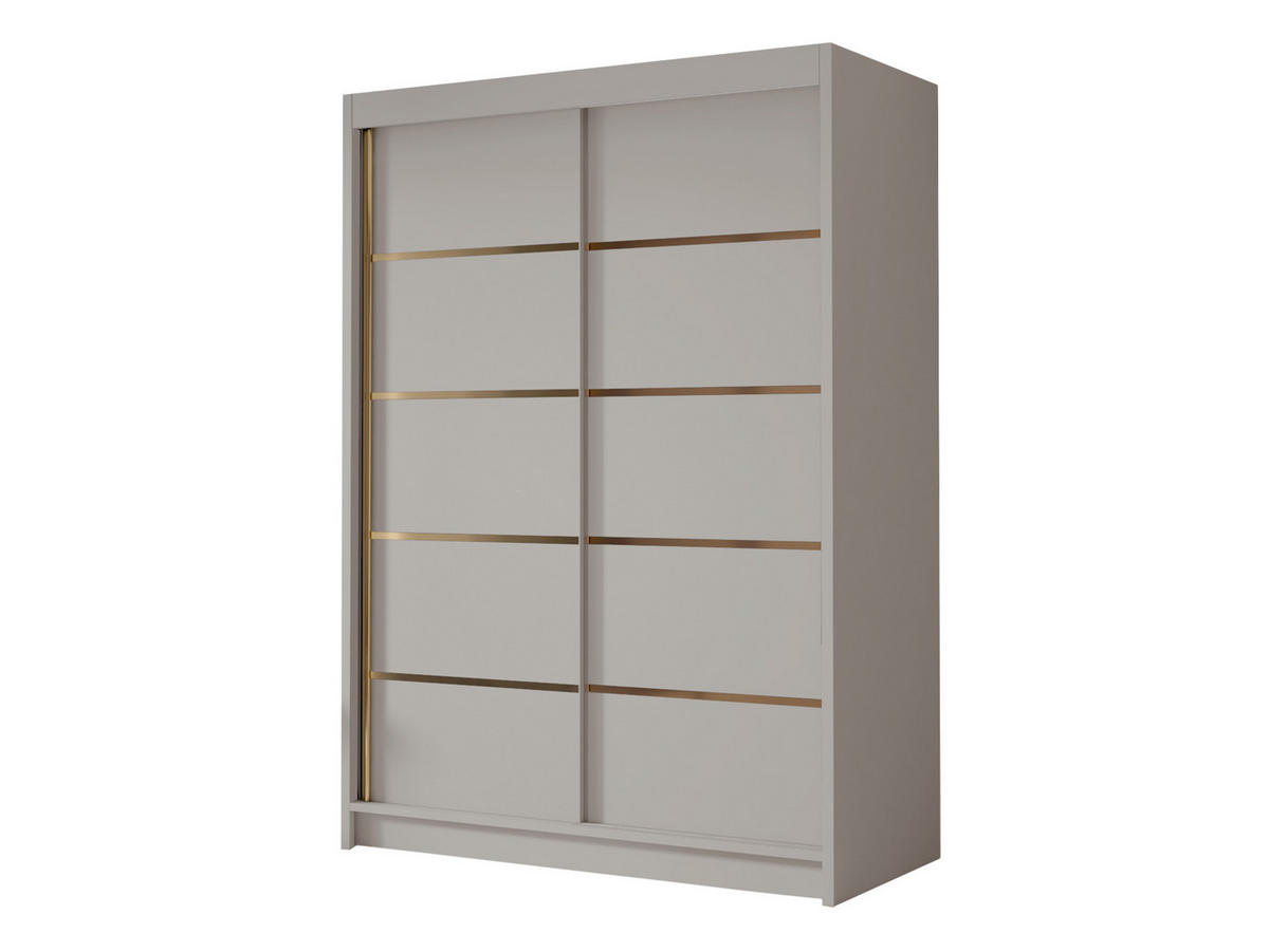 SCHIEBETÜRENSCHRANK Lungo IV - Goldfarben/Naturfarben, Holzwerkstoff/Metall (120/200/58cm) - MIRJAN24