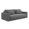 3-SITZER SOFA mit Schlaffunktion Samt Stoff Grau - Schwarz/Grau, Kunststoff/Textil (238/82/105cm) - Makamii