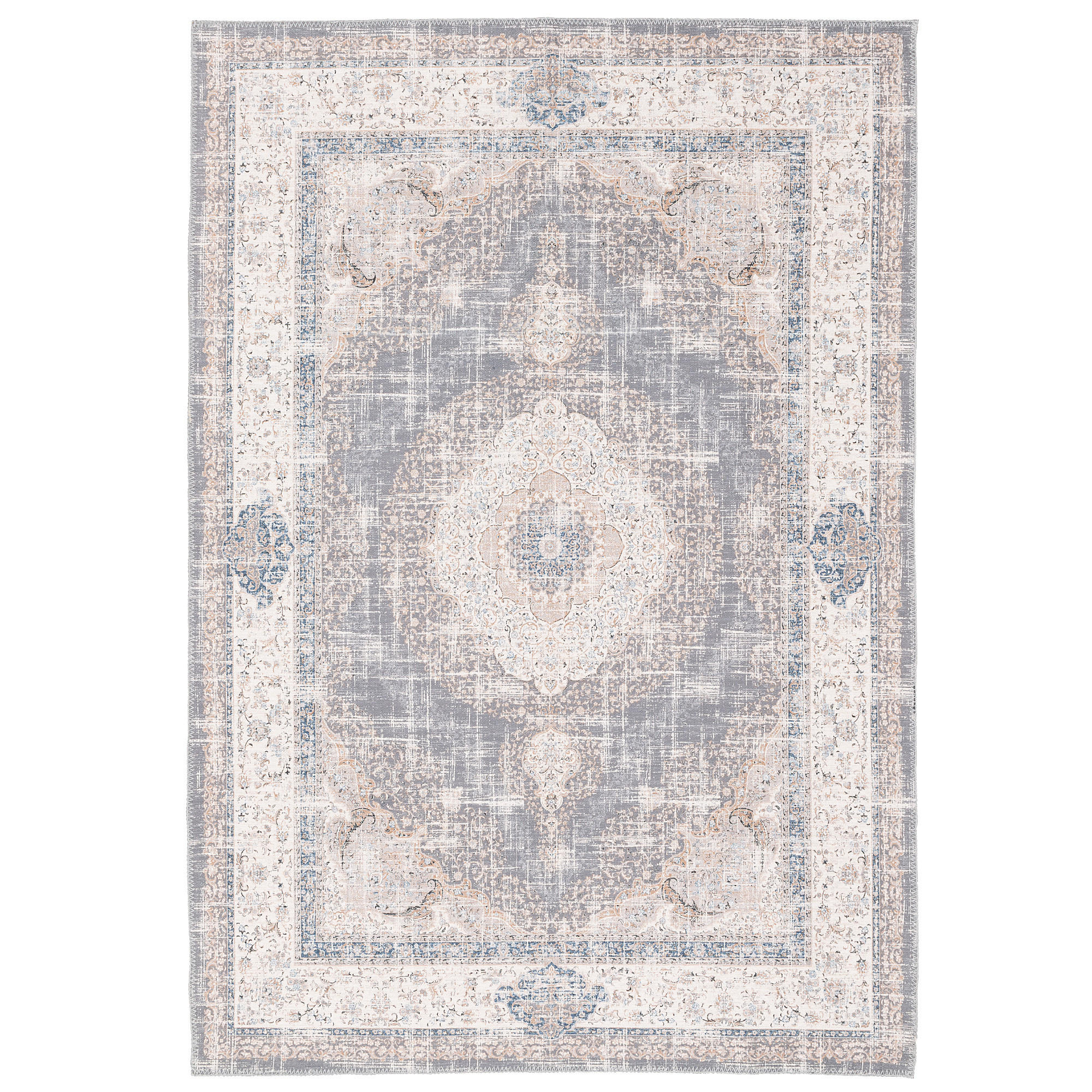 VINTAGE DESIGNERTEPPICH FINESSE ORIENT MEDAILLON - Beige/Grau, Textil (80/250cm) - Pergamon