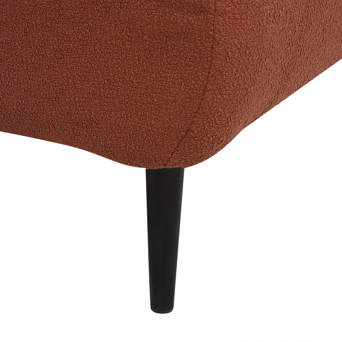CHAISELONGUE Bouclé dunkelrot rechtsseitig Chevannes - Rot/Schwarz, Textil (138/74/77cm) - Beliani