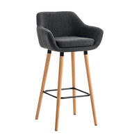 BARHOCKER Grande, Gestell Holz, Stoff Dunkelgrau - Dunkelgrau/Braun, Holz/Textil (55/99/46cm) - TPFLiving