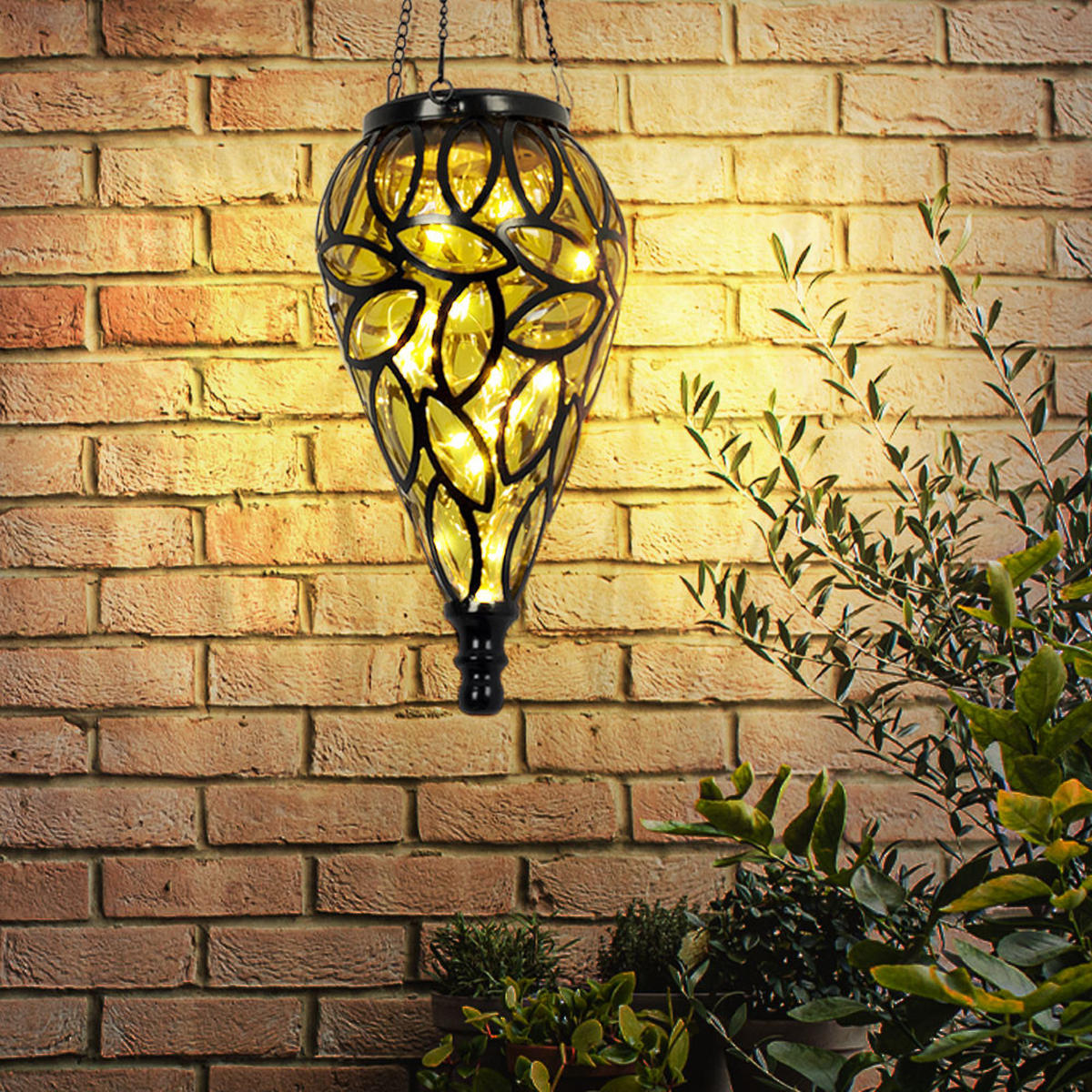 LED AUSSENLEUCHTE Metall Orange - Orange, Metall (13.5/13.5/50cm) - Globo Lighting