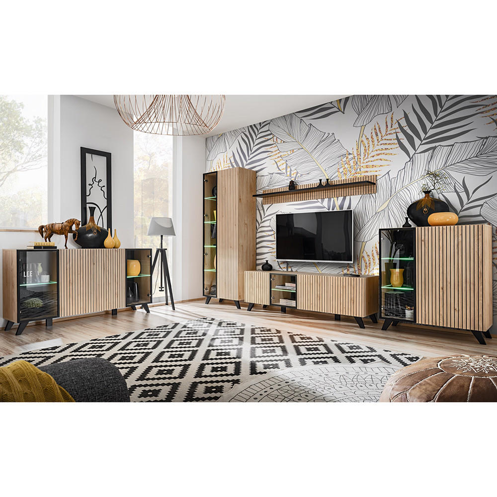 WOHNZIMMER-SET 5-TLG. Laterza-164 - Braun, Holzwerkstoff (480/192/45cm) - Lomado