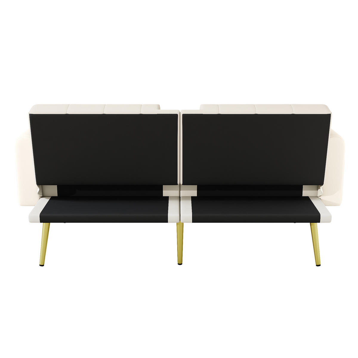 SCHLAFSOFA aus Samt 175×80×73,5 cm mit Liegefunktion & Getränkehalter, beige - Beige, Textil (80/73.5/175cm) - Luhomfu