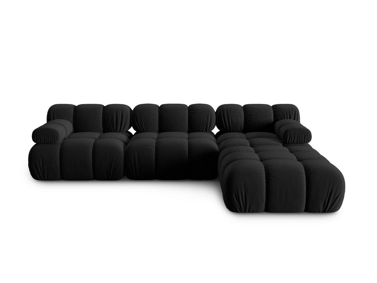 MODULARES-SOFA Bellis aus Samt schwarz 4 Sitzplätze - Schwarz, Textil (188/63/282cm) - Micadoni
