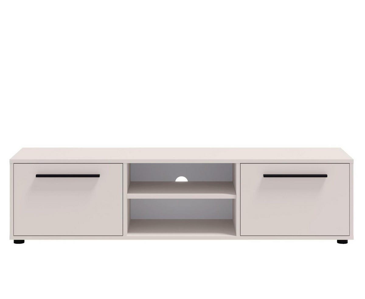 RTV-SCHRANK Maxivo 150 Kaschmir, zweitüriger TV-Tisch - Kaschmir/Schwarz, Holzwerkstoff (150/38/40cm) - Bettso
