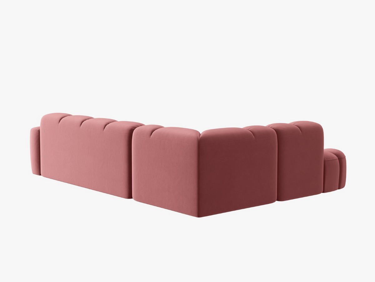 ECKSOFA links Lisa aus Samt lachs 5 Sitzplätze - Dunkelrosa, Textil (234/293cm) - Micadoni