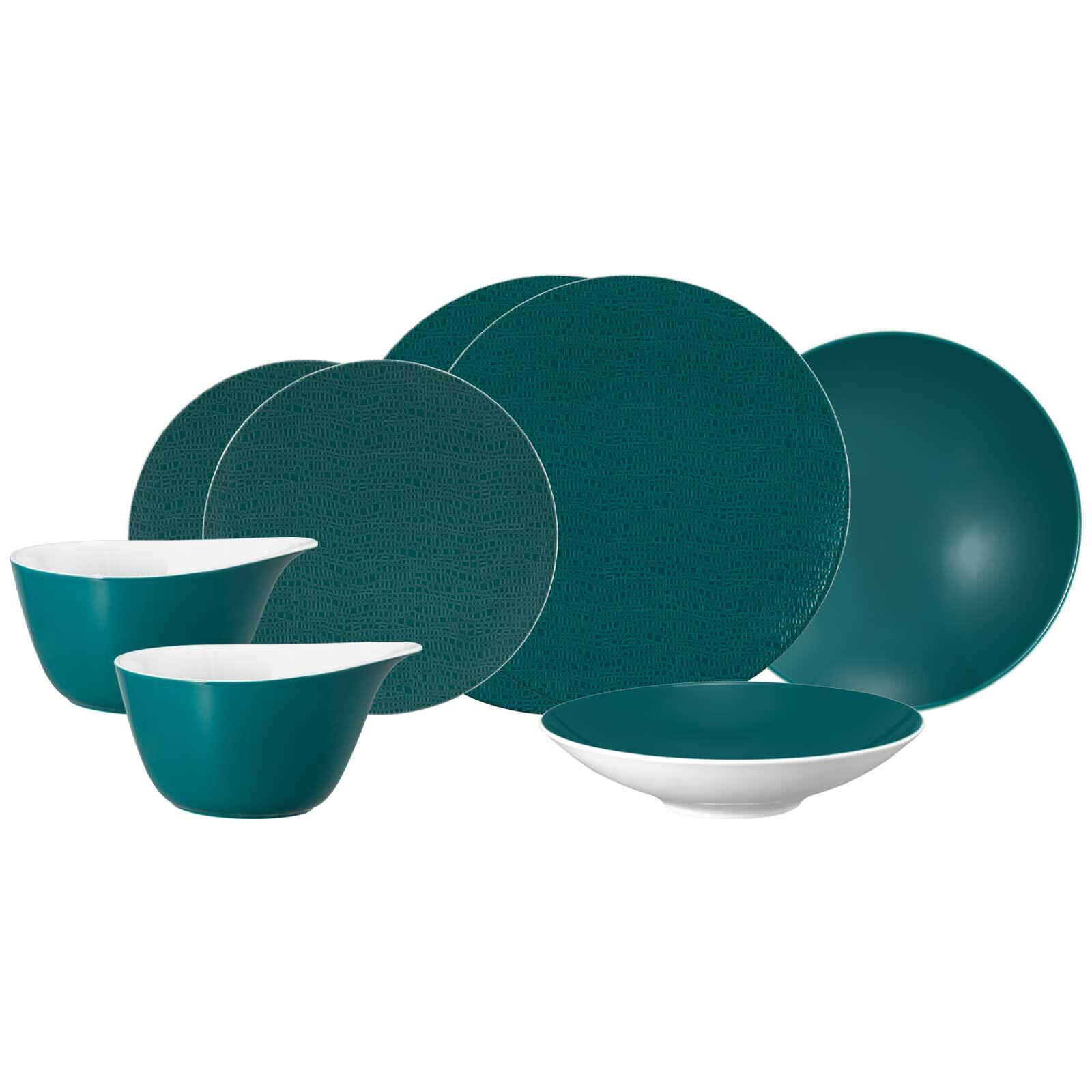 EINSTEIGER-SET Life Fashion Trendy Petrol 8er Set - Petrol, Keramik (1/1/1cm) - Seltmann Weiden