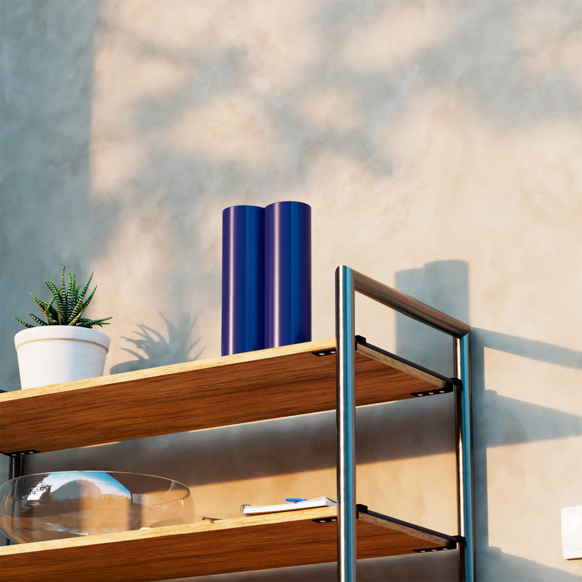 METALLVASE - Flower - Blau - Blau, Metall (26cm) - Drawer