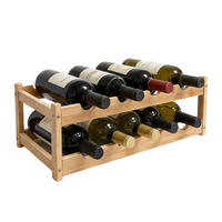 VINOVÝ regál - světle hnědá, dřevo (45/16.5/45cm) - Relaxdays