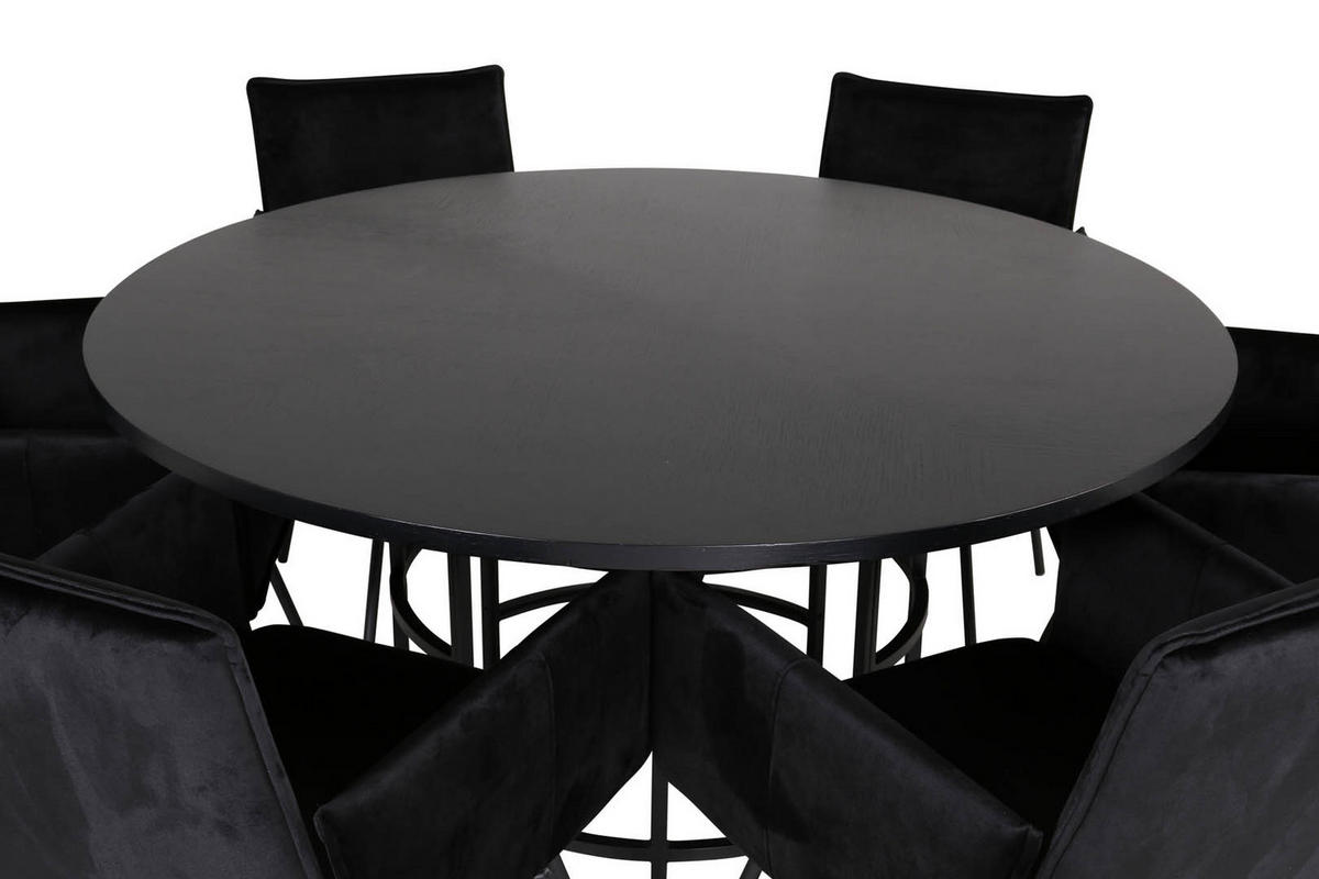 TISCHGRUPPE Schwarz - Schwarz, Holzwerkstoff (140/74/140cm) - ebuy24