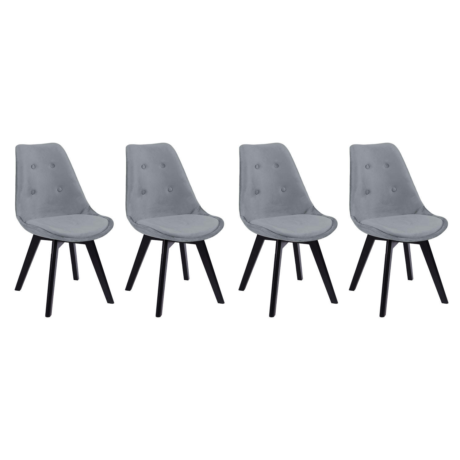 STÜHLE Nora Grau 4er-Set - Grau, Textil (49/81/52cm) - Happy Garden