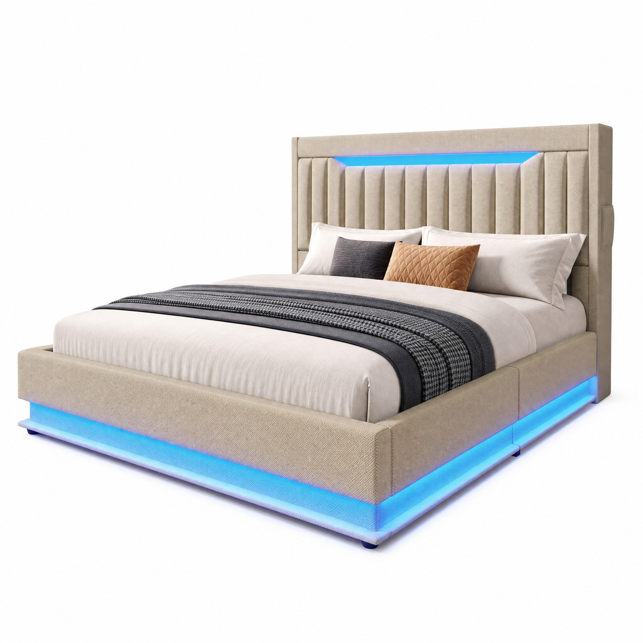 Beauniv Polsterbett Beige 140x190 cm