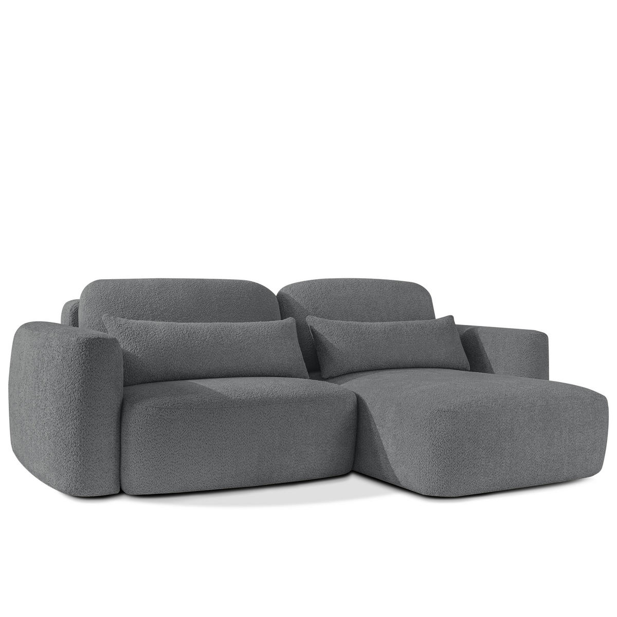 SITZGARNITUR ELOSA - Dunkelgrau, Holz/Textil (245/85/165cm) - KONSIMO®