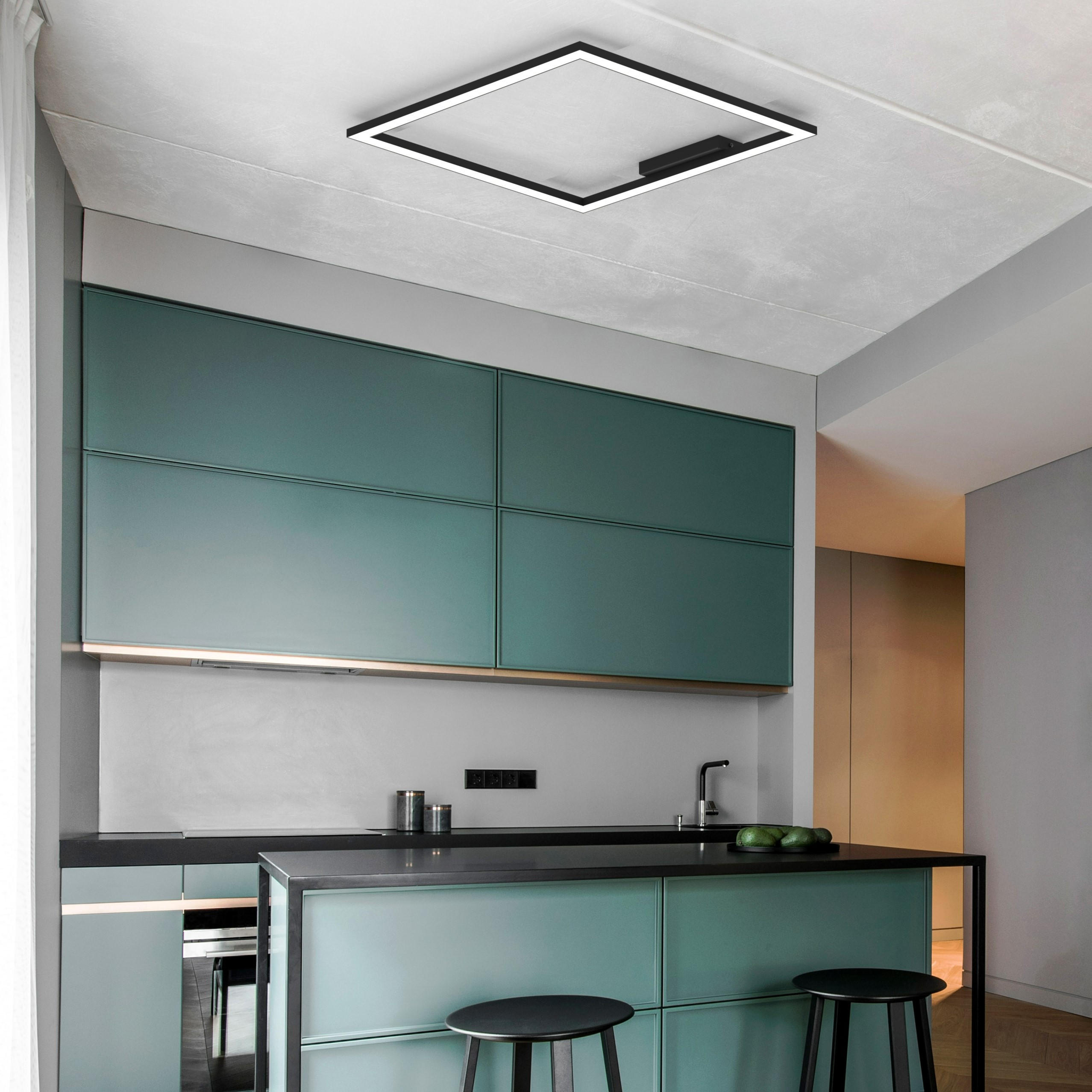 LED-DECKENLEUCHTE - Grün, Metall (60/60/100cm) - Lumicom