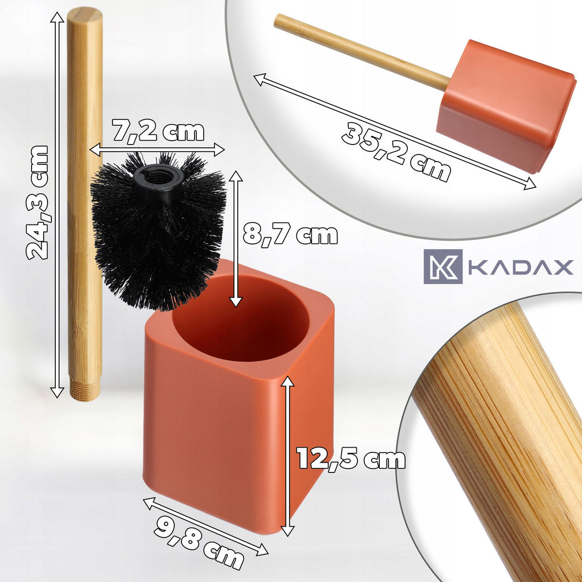 TOILETTENBÜRSTE aus Bambus rosa - Rosa, Kunststoff (10/35cm) - KADAX