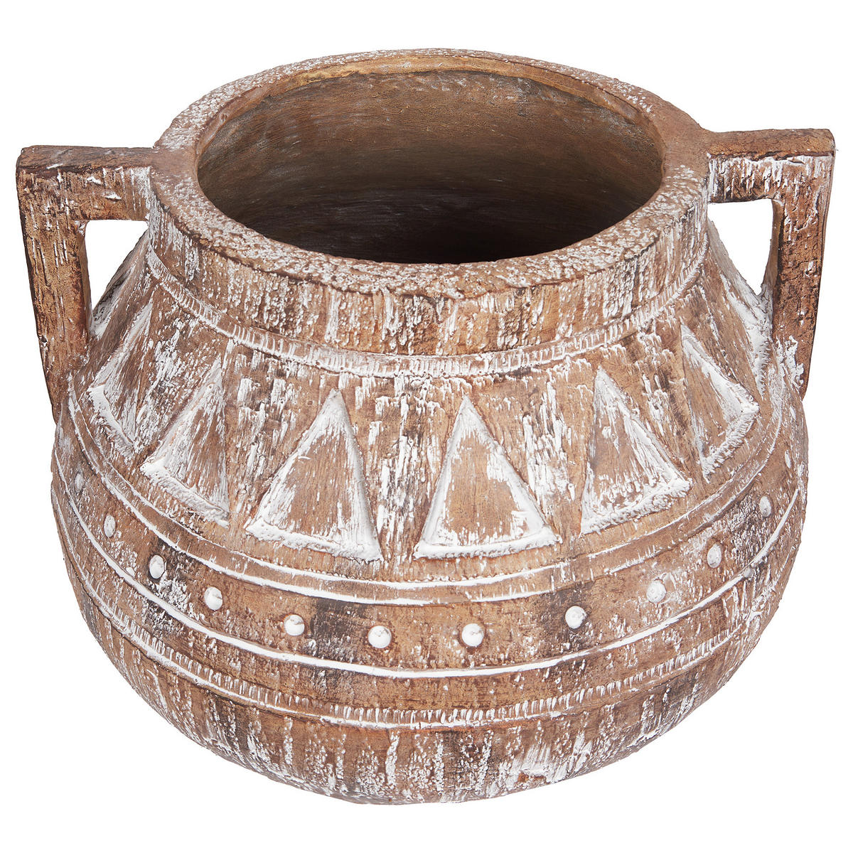 BLUMENTOPF Braun Variegatum - Beige/Braun, Stein (27cm) - Beliani