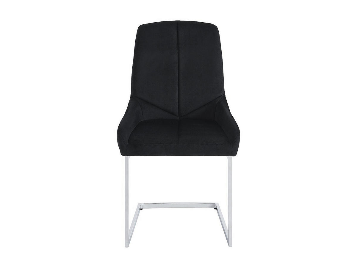 STUHL 2er-Set - Samt & Metall - Schwarz - BERLONA - Schwarz, Textil (58/96/53cm) - Vente-Unique