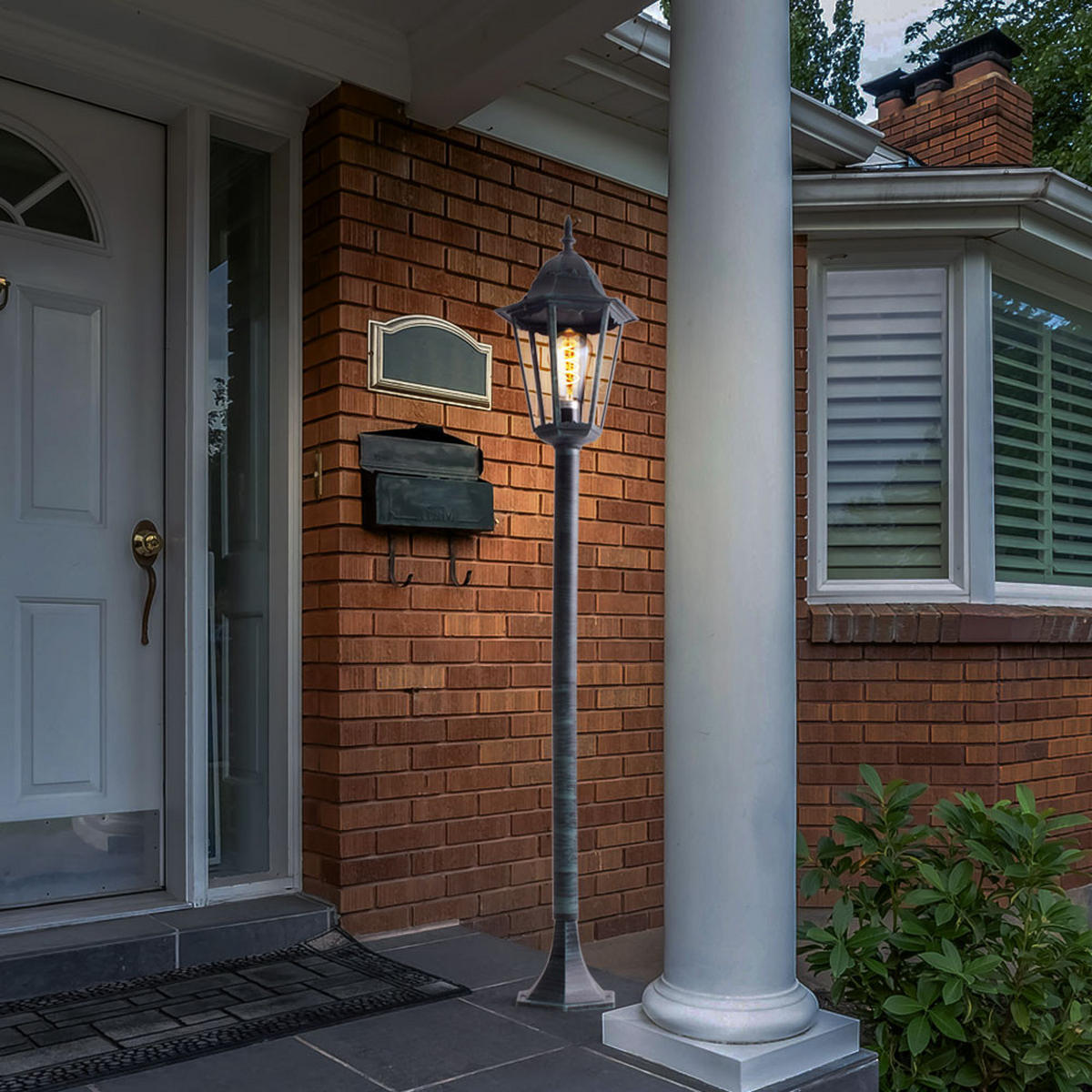 STEHLEUCHTE NORDERNEY Schwarz Rustikal 2er Set - Schwarz, Glas (23.5/23.5/120cm)