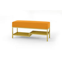 POLSTERBANK MELLO 80 Honig, Goldenes Gestell, Royal Velvet Stoff - Goldfarben/Honig, Textil/Metall (80/45/35cm) - Bettso