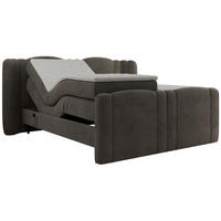 BOXBETT FORTINA 140/200 - Dunkelgrau Velvet - H3 - Dunkelgrau, Holz/Textil (140/200cm) - MKS