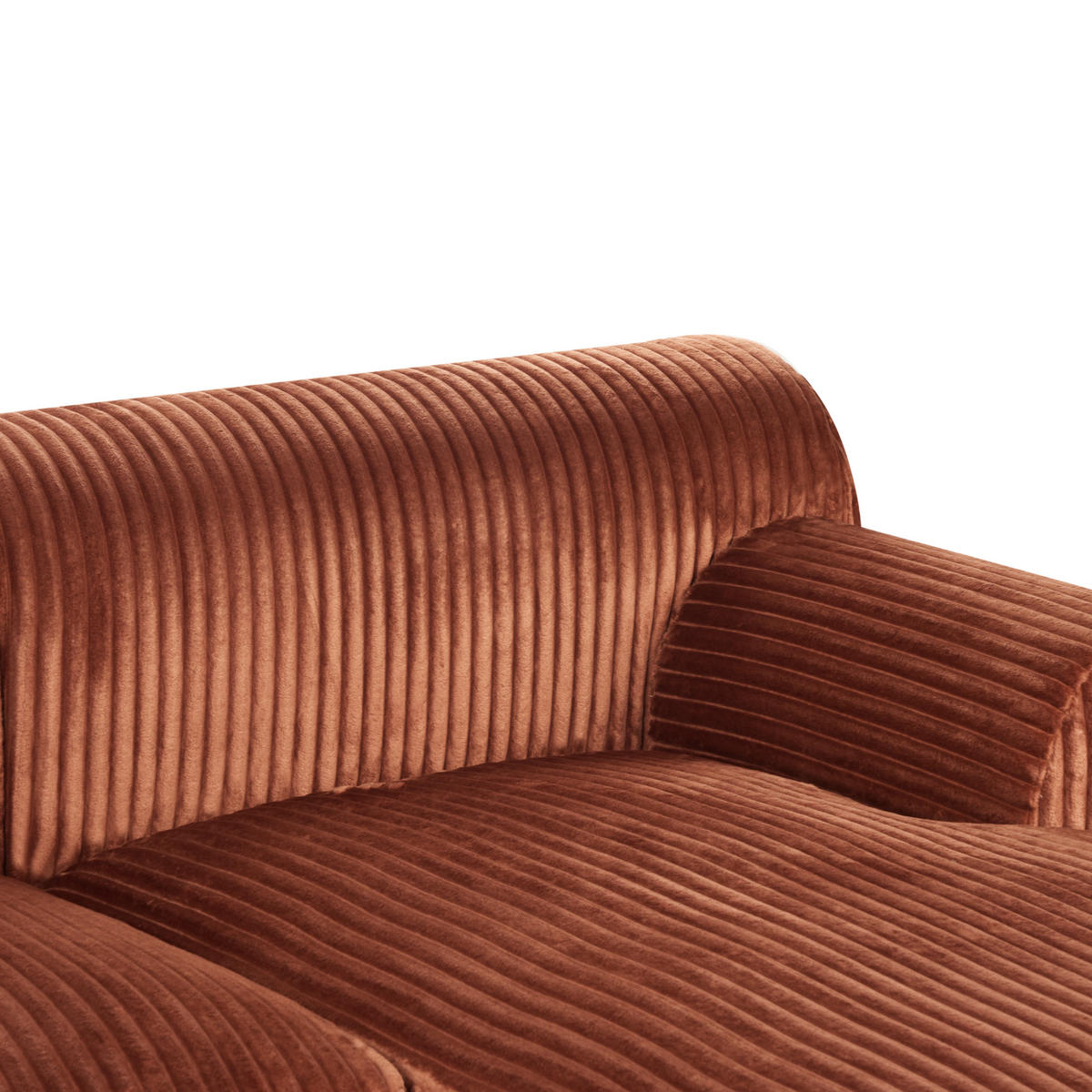 COLȚAR reps reiat maro pe partea dreaptă Stenum - maro/alămiu, material textil (242/168cm) - Beliani