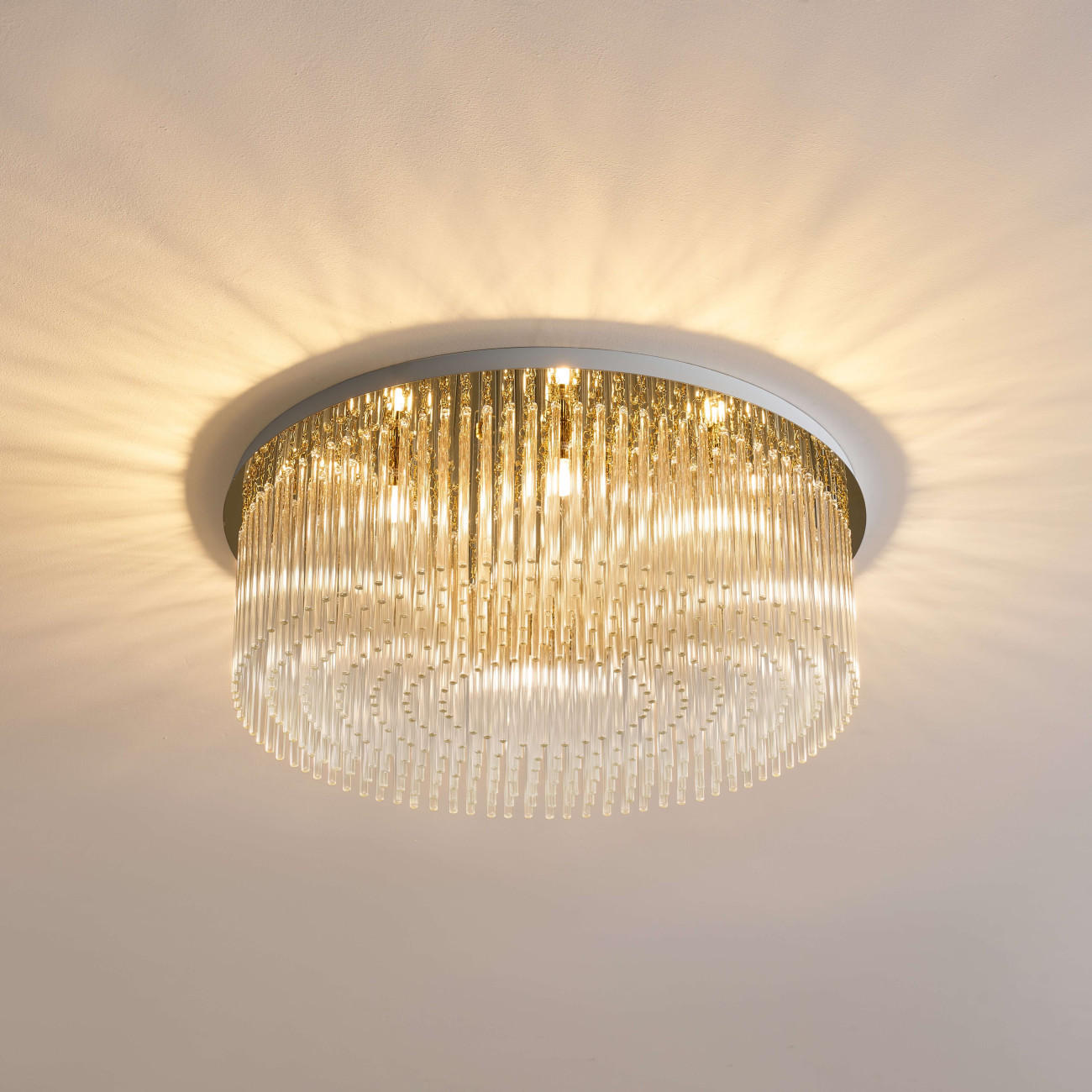 DECKENLEUCHTE Sandrilla, Transparent und goldfarben, 20.5cm - Transparent, Glas (20/62/20.5cm) - KOSILUM