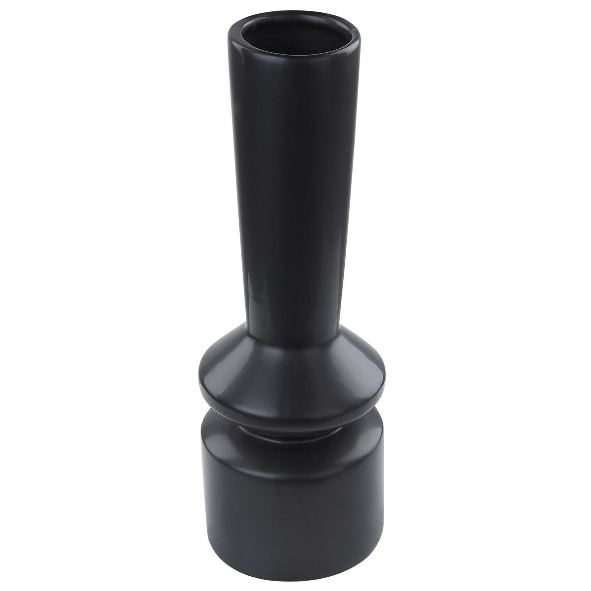 BLUMENVASE Dolomit schwarz Peania - Schwarz, Keramik (30cm) - Beliani